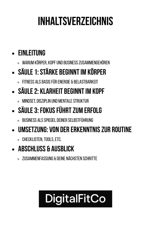 Die 3 Säulen des Erfolgs - DitigalFitCO