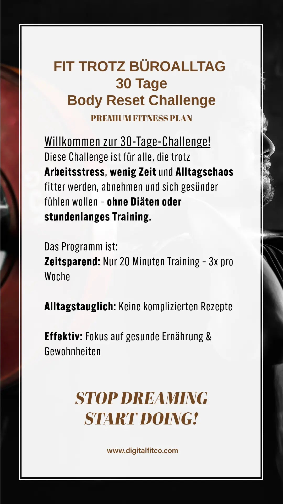 Fit trotz Büroalltag – 30 Tage Body Reset Challenge - DitigalFitCO